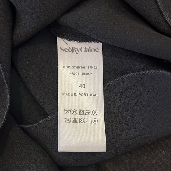 See by Chloe Black Blouse with Ruffle Collar and Cuffs - Picture 10 of 10